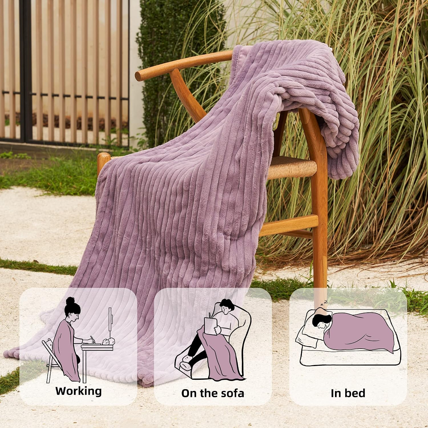 Wearable electric blanket throw